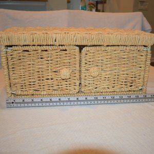 Wall hanging wicker storage basket